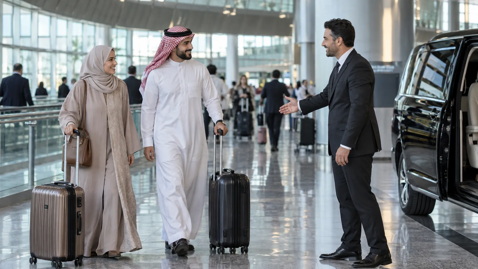 استقبال مطار مالبينسا بسيارة خاصة وسائق عربي